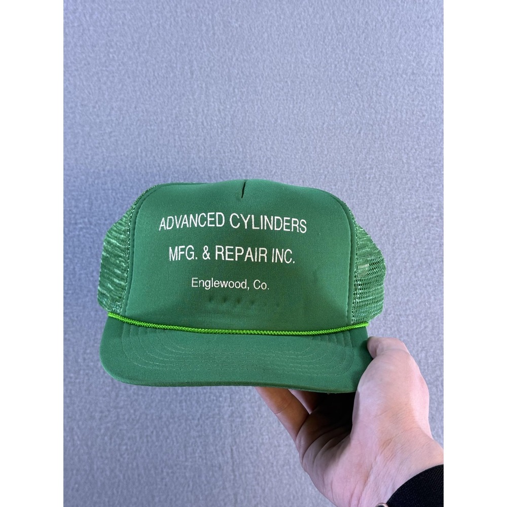 Advanced Cylinders Hat Cap Snap Back Mens One Size‎ Green Mesh Trucker Federal